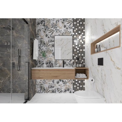Мозаика K9498838R001VTE0 Marble-Stone Мозаика Белый Матовый-Лаппато Ректификат 30x30