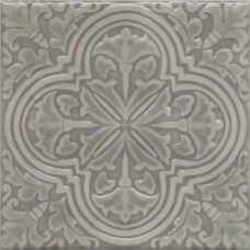 Плитка KMD3STA006BN Декор Фес серый глянцевый 15x15x0,77