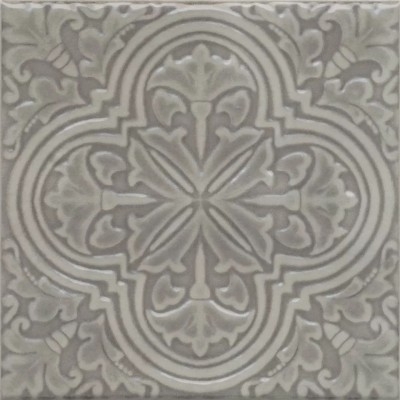 Плитка KMD3STA006BN Декор Фес серый глянцевый 15x15x0,77