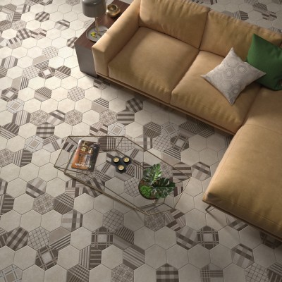 Керамогранит 22096 Hexatile Cement Mink 17,5x20