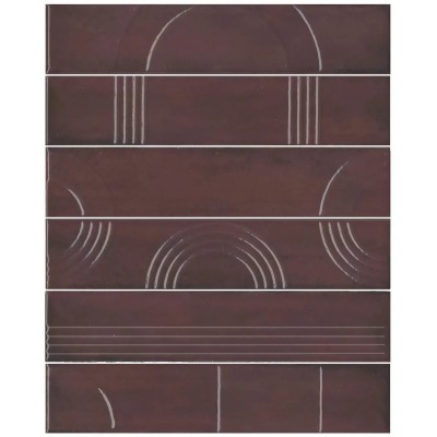 Плитка KMP3STA006RN6X Панно Мажорель бордовый глянцевый (из 6 частей 6х28,5) 36x28,5x1