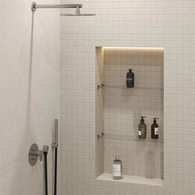 Плитка BLF007R Бордюр Багет Монсеррат серый светлый матовый обрезной 40х7,3