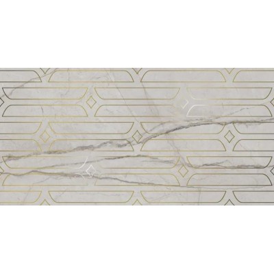 Плитка KMD3STA029BR Декор Ифран серый светлый глянцевый обрезной 60x119,5x0,9