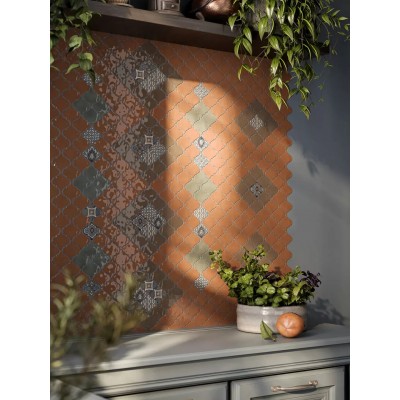 Плитка KMP3STA011M6X Панно Арабески Марокко 2 (из 6 частей 6,5x6,5) 10x25x6,9