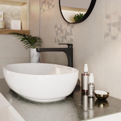 Плитка AZ/B005/11232R Авенида серый светлый матовый обрезной 60х14,5