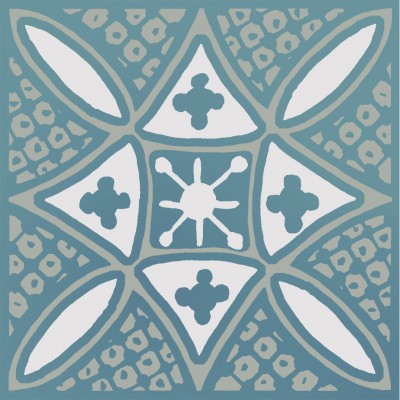 Плитка KMD3STA020GN Декор Бахия 2 бирюзовый глянцевый 9,8x9,8x0,7