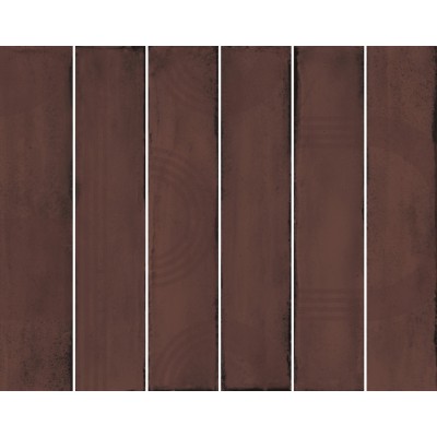 Плитка KMP3STA006RN6X Панно Мажорель бордовый глянцевый (из 6 частей 6х28,5) 36x28,5x1