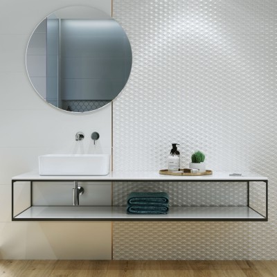 Плитка O-ONR-WTA052 Ocean Romance рельеф белый 29x89