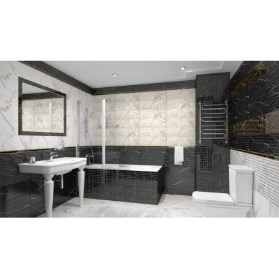 Плитка 1506-0419 Миланезе дизайн Бордюр Римский марроне 3,6х60