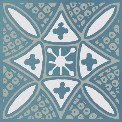 Плитка KMD3STA020GN Декор Бахия 2 бирюзовый глянцевый 9,8x9,8x0,7