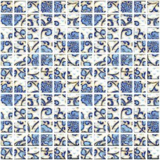 Плитка DT19 Декор Мотив синий 29.8х29.8