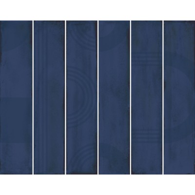 Плитка KMP3STA007RN6X Панно Мажорель синий тёмный глянцевый (из 6 частей 6х28,5) 36x28,5x1