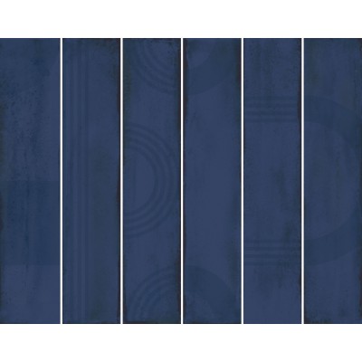 Плитка KMP3STA007RN6X Панно Мажорель синий тёмный глянцевый (из 6 частей 6х28,5) 36x28,5x1