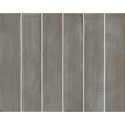 Плитка KMP3STA004RN6X Панно Мажорель серый глянцевый (из 6 частей 6х28,5) 36x28,5x1