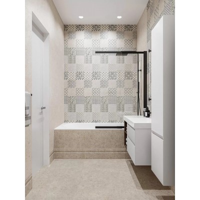 Мозаика T036/SG6538 Риккарди мозаичный бежевый матовый 46,8x9,8