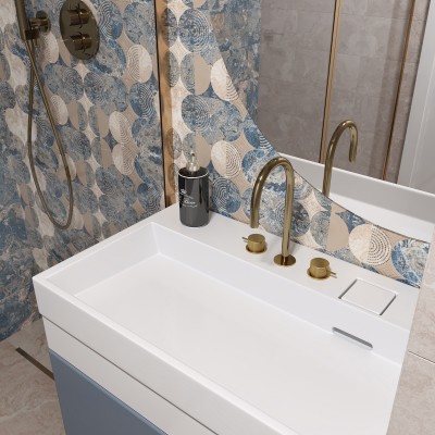 Плитка Вставка Ричмонд D1 синяя 30х60