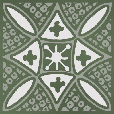 Плитка KMD3STA019GN Декор Бахия 2 зелёный глянцевый 9,8x9,8x0,7