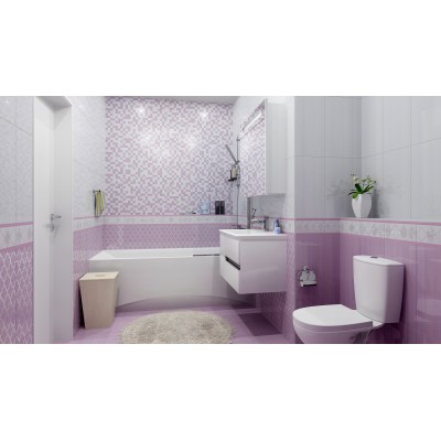 Плитка Бордюр Ампир бордовый 5х50