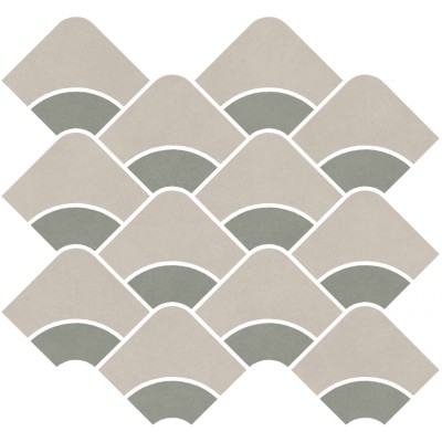 Мозаика KMD2HID006BR Декор Таделакт наборный серый светлый, зелёный светлый матовый обрезной 30x28x0,9