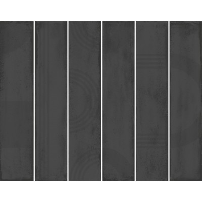 Плитка KMP3STA009RN6X Панно Мажорель чёрный глянцевый (из 6 частей 6х28,5) 36x28,5x1