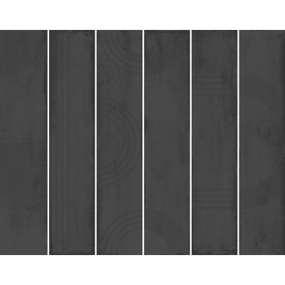 Плитка KMP3STA009RN6X Панно Мажорель чёрный глянцевый (из 6 частей 6х28,5) 36x28,5x1