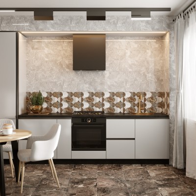 Плитка Вставка Ричмонд D1 синяя 30х60