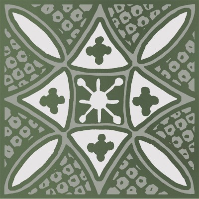 Плитка KMD3STA019GN Декор Бахия 2 зелёный глянцевый 9,8x9,8x0,7