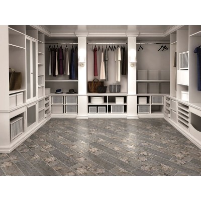 Керамогранит SG704400R Поджио Цветы коричневый обрезной 20х80