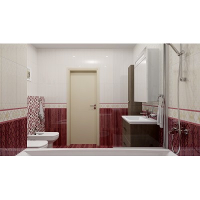 Плитка Бордюр Ампир бордовый 5х50