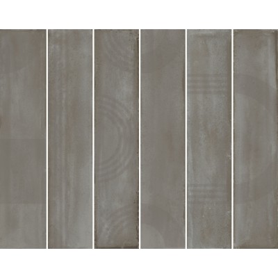 Плитка KMP3STA004RN6X Панно Мажорель серый глянцевый (из 6 частей 6х28,5) 36x28,5x1