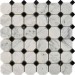Мозаика PIX209 Bianca Carrara, Nero Marquina из мрамора 48x48 305х305x8