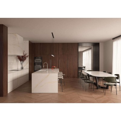 Керамогранит LAMF0M0211_IT Diamond Calacatta Black Bocciardato Book Match A 20+ 162x324