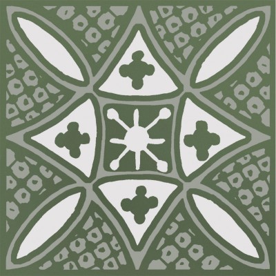 Плитка KMD3STA019GN Декор Бахия 2 зелёный глянцевый 9,8x9,8x0,7