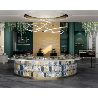 Плитка HGD/B513/35000 Декор Алмаш 2 желтый глянцевый 14х34