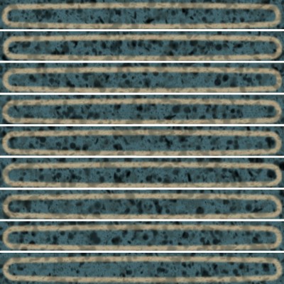 Плитка KMD2SOB002BN Декор чипсет Далия бирюзовый тёмный глянцевый 20x20x0,95