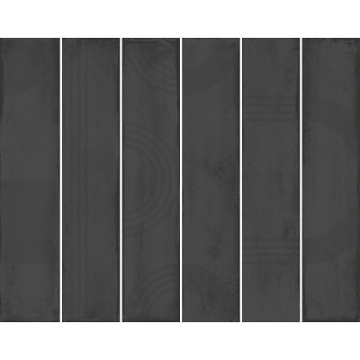 Плитка KMP3STA009RN6X Панно Мажорель чёрный глянцевый (из 6 частей 6х28,5) 36x28,5x1