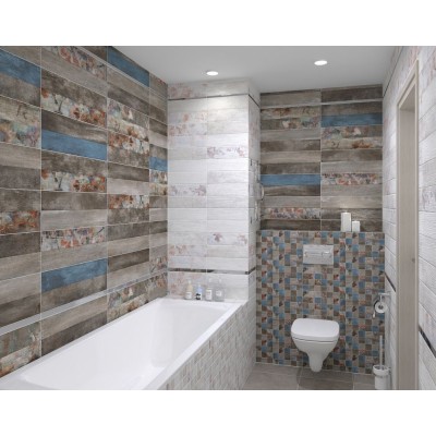 Мозаика MM11190 Декор Country мозаичный светлый 20х60