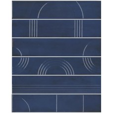 Плитка KMP3STA007RN6X Панно Мажорель синий тёмный глянцевый (из 6 частей 6х28,5) 36x28,5x1