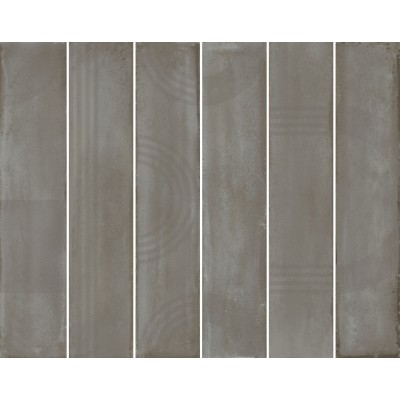 Плитка KMP3STA004RN6X Панно Мажорель серый глянцевый (из 6 частей 6х28,5) 36x28,5x1