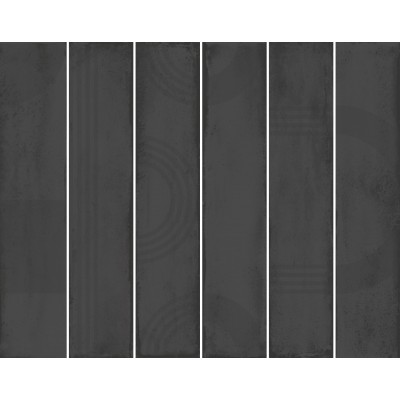 Плитка KMP3STA009RN6X Панно Мажорель чёрный глянцевый (из 6 частей 6х28,5) 36x28,5x1