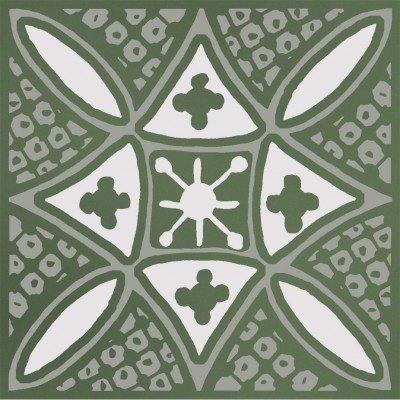 Плитка KMD3STA019GN Декор Бахия 2 зелёный глянцевый 9,8x9,8x0,7