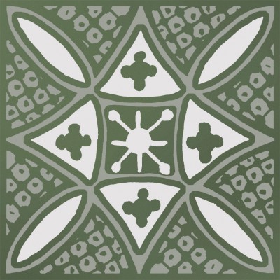 Плитка KMD3STA019GN Декор Бахия 2 зелёный глянцевый 9,8x9,8x0,7