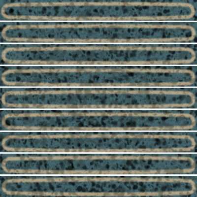 Плитка KMD2SOB002BN Декор чипсет Далия бирюзовый тёмный глянцевый 20x20x0,95