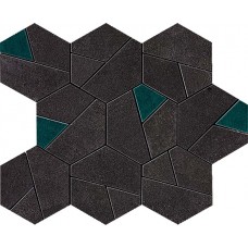 Мозаика AN7A Boost Tarmac Mosaico Hex Jade 25x28.5