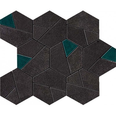 Мозаика AN7A Boost Tarmac Mosaico Hex Jade 25x28.5