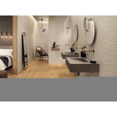 Плитка A579 3D Wall Carve Leaf Ivory 40x80