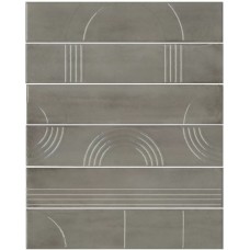 Плитка KMP3STA004RN6X Панно Мажорель серый глянцевый (из 6 частей 6х28,5) 36x28,5x1