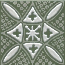 Плитка KMD3STA019GN Декор Бахия 2 зелёный глянцевый 9,8x9,8x0,7