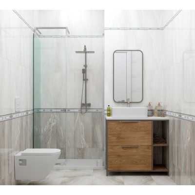 Плитка 0046 Istambul Light Grey Mat 25x50