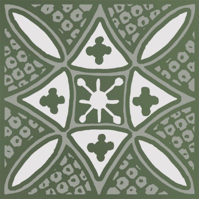 Плитка KMD3STA019GN Декор Бахия 2 зелёный глянцевый 9,8x9,8x0,7